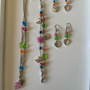 4 pc Brighton Set, 18” Necklace, Bracelet, 2 pr Earrings